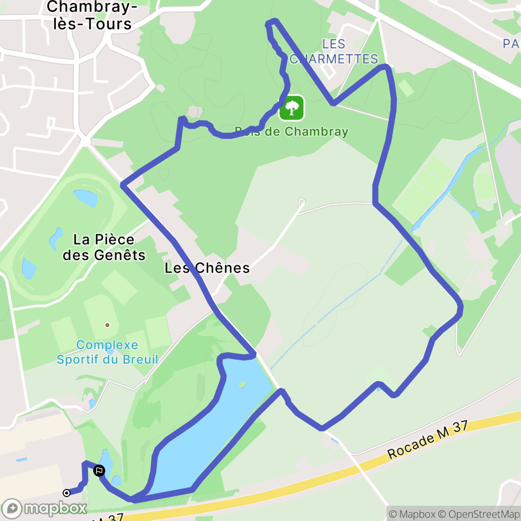 Chambray-lès-Tours : carte du parcours de randonnée - France