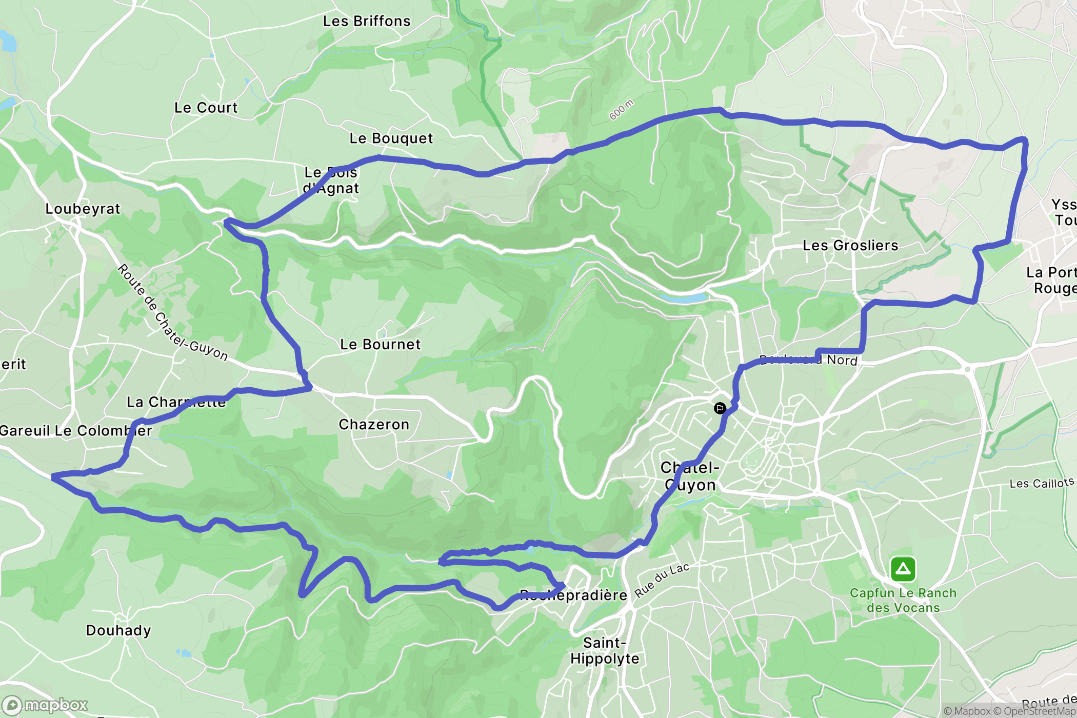 Châtel-Guyon : carte du parcours de randonnée - France