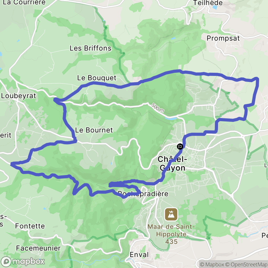 Châtel-Guyon : carte du parcours de randonnée - France