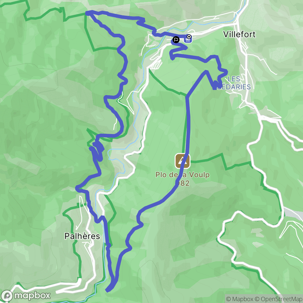 Villefort : carte du parcours de randonnée - France