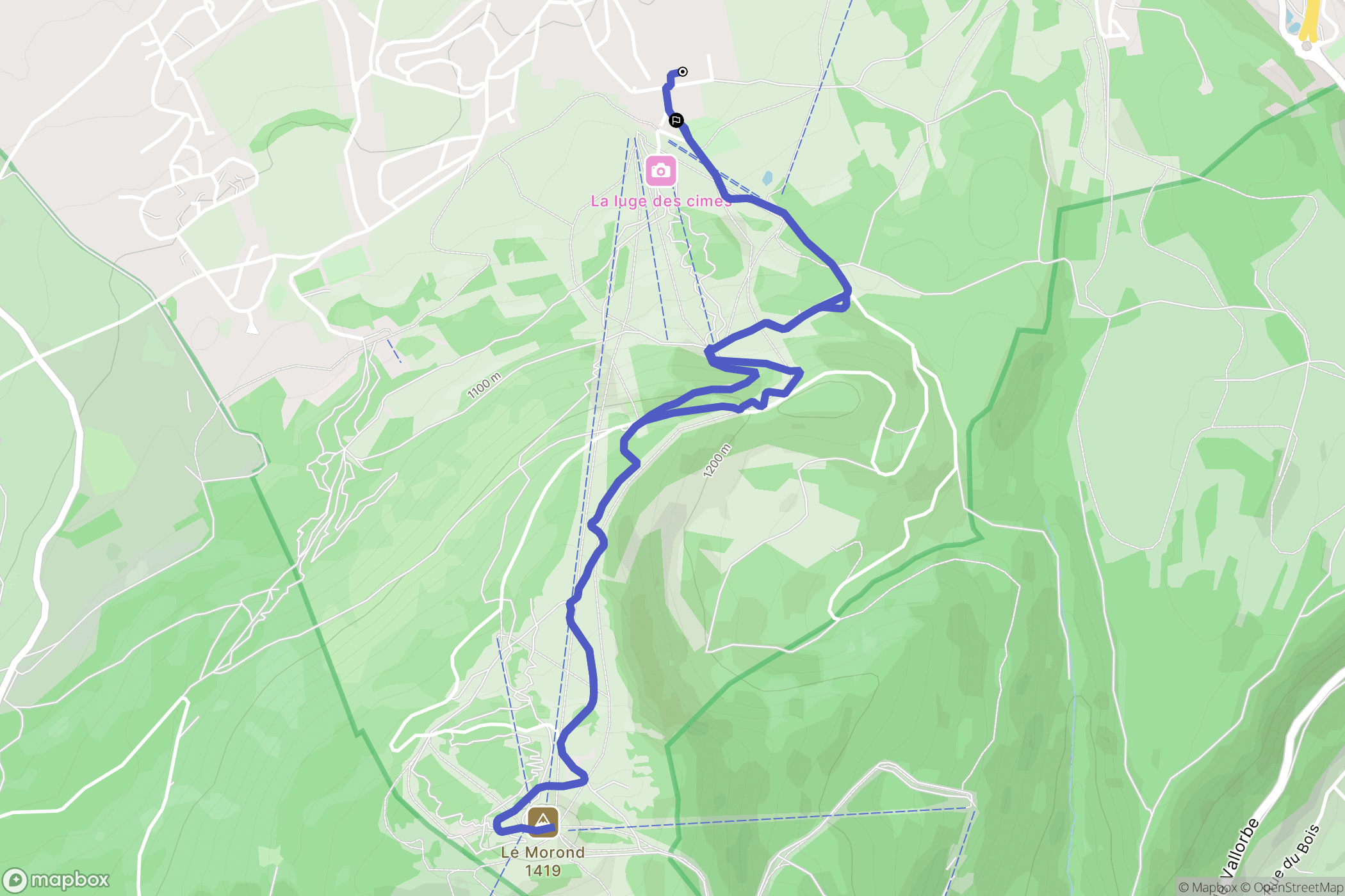 Métabief : carte du parcours de randonnée - France