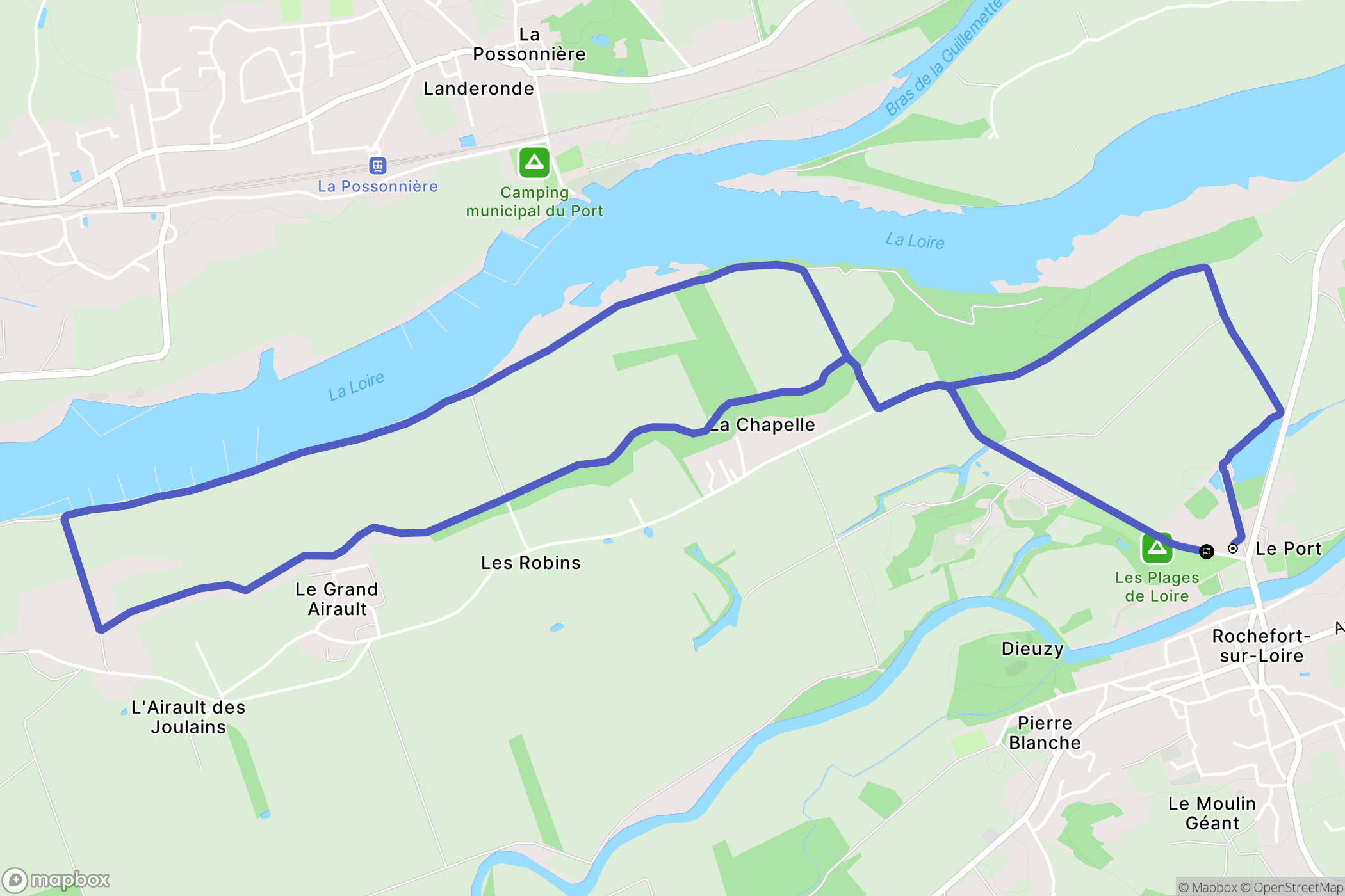 Rochefort-sur-Loire : carte du parcours de randonnée - France