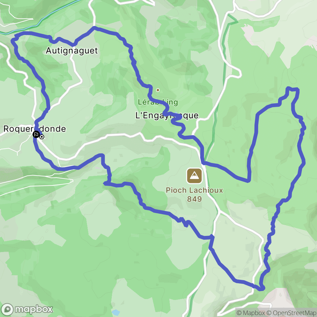 Roqueredonde : carte du parcours de randonnée - France