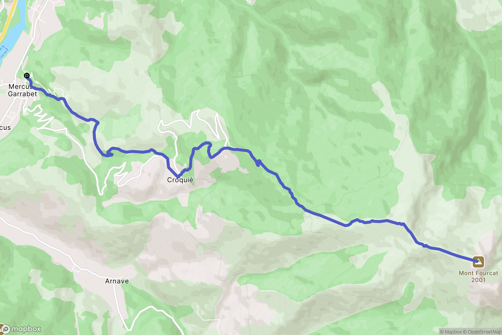 Mercus-Garrabet : carte du parcours de randonnée - France