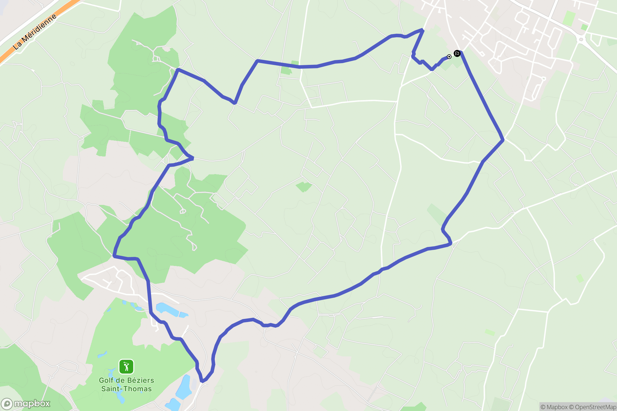 Montblanc : carte du parcours de randonnée - France