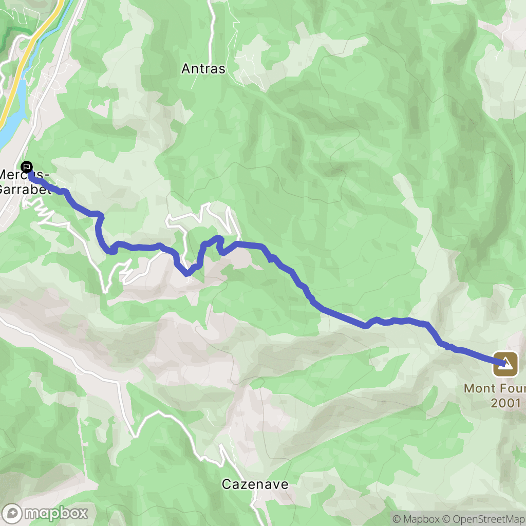 Mercus-Garrabet : carte du parcours de randonnée - France