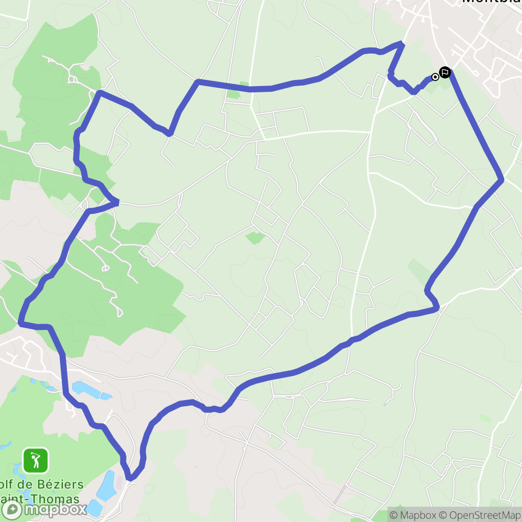 Montblanc : carte du parcours de randonnée - France