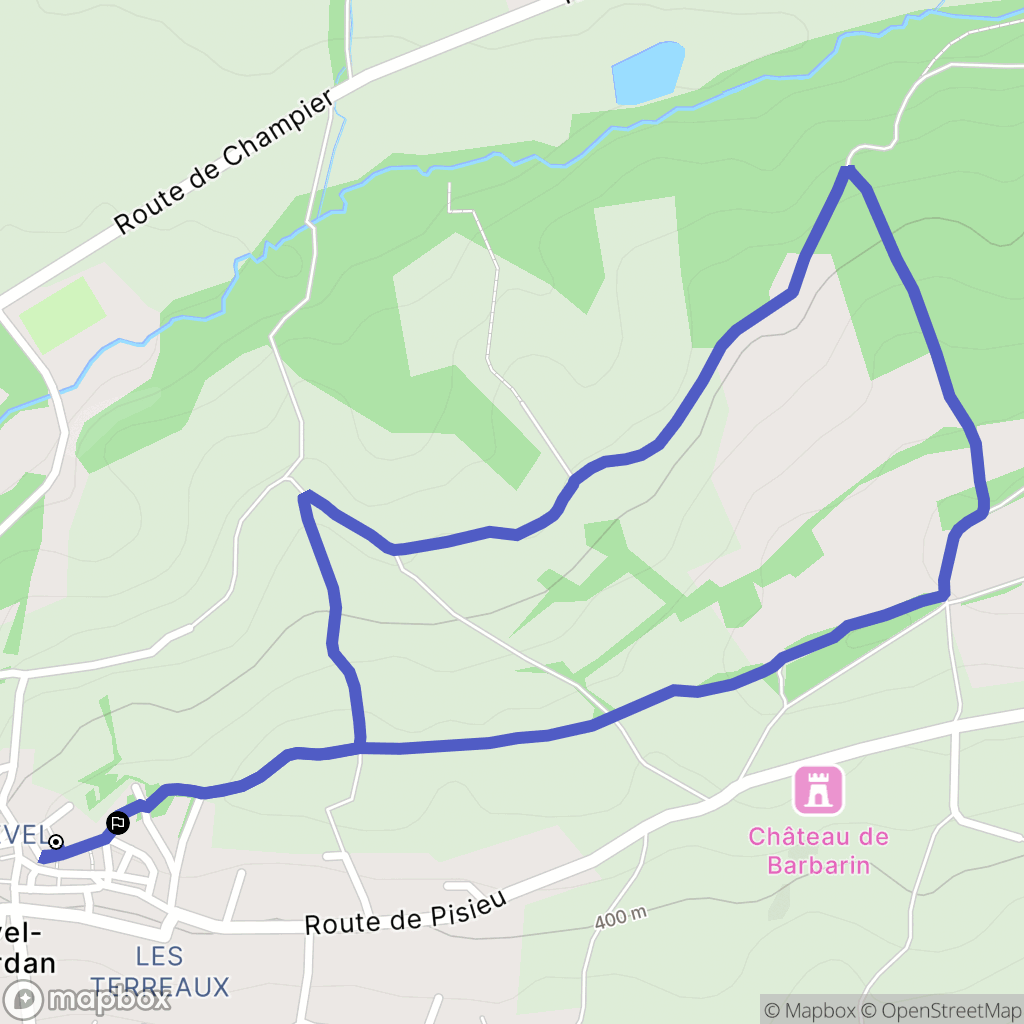 Revel-Tourdan : carte du parcours de randonnée - France