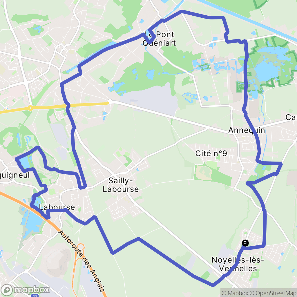 Noyelles-lès-Vermelles : carte du parcours de randonnée - France