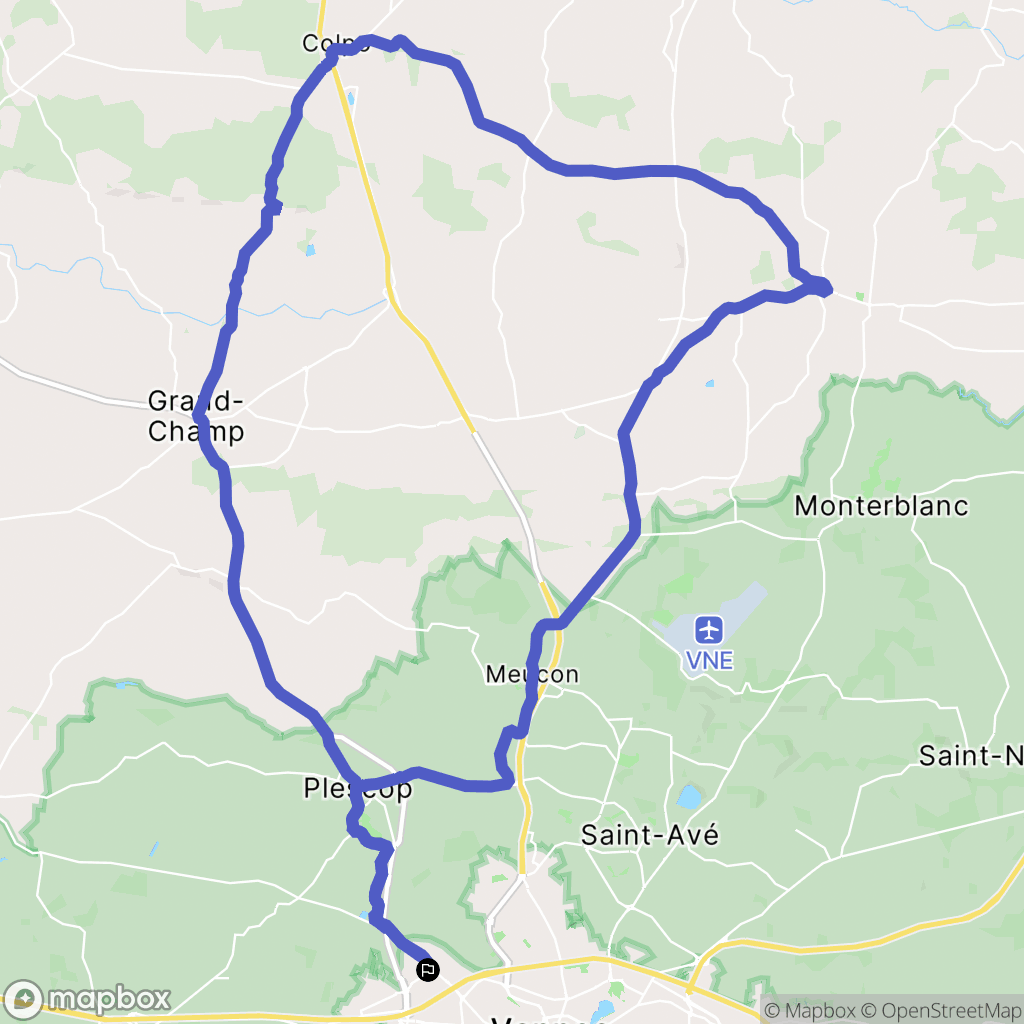 Vannes : carte du parcours de randonnée - France