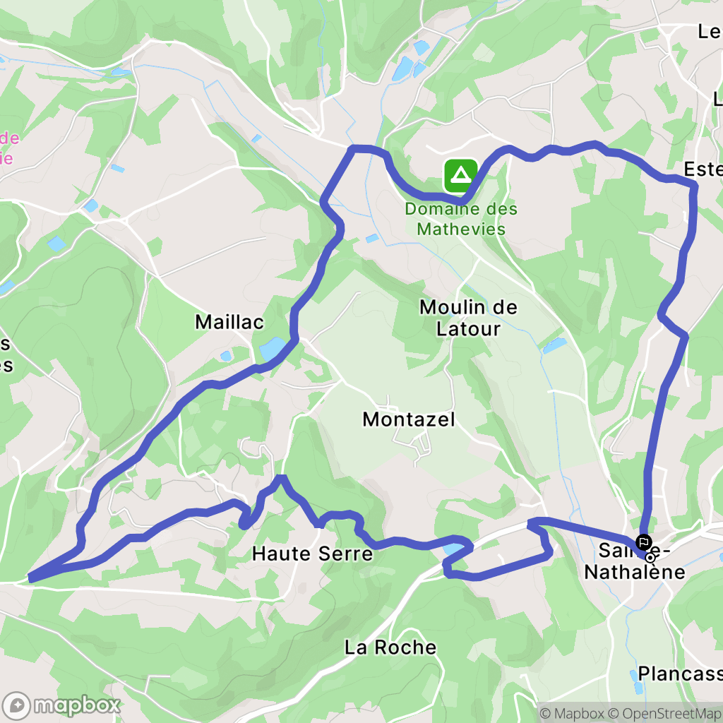 Sainte-Nathalène : carte du parcours de randonnée - France