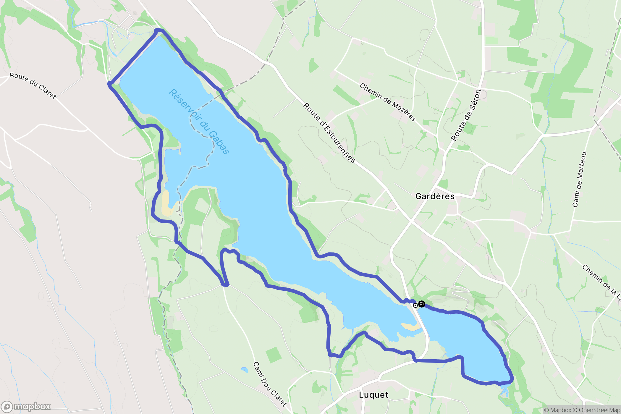Gardères : carte du parcours de randonnée - France