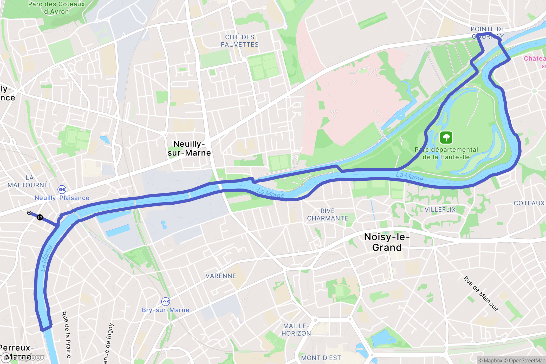 Le Perreux-sur-Marne : carte du parcours de randonnée - France