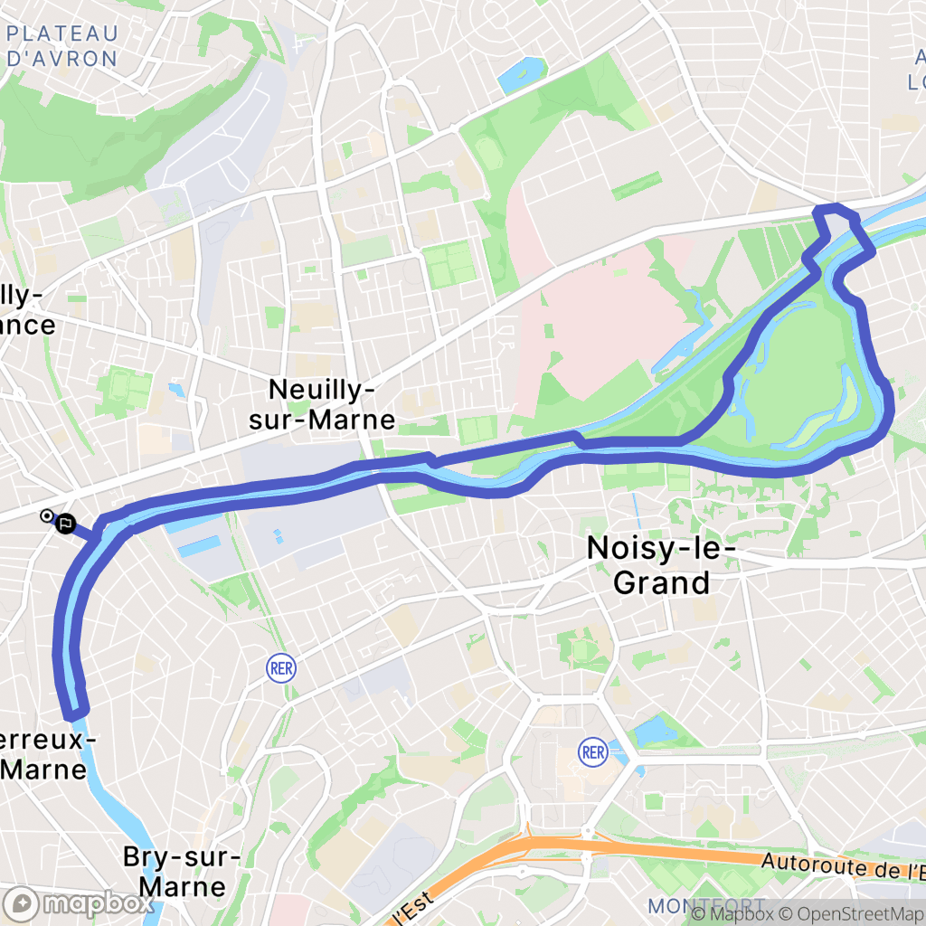 Le Perreux-sur-Marne : carte du parcours de randonnée - France