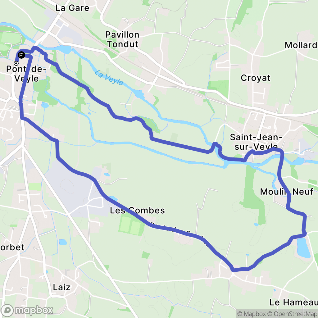 Pont-de-Veyle : carte du parcours de randonnée - France
