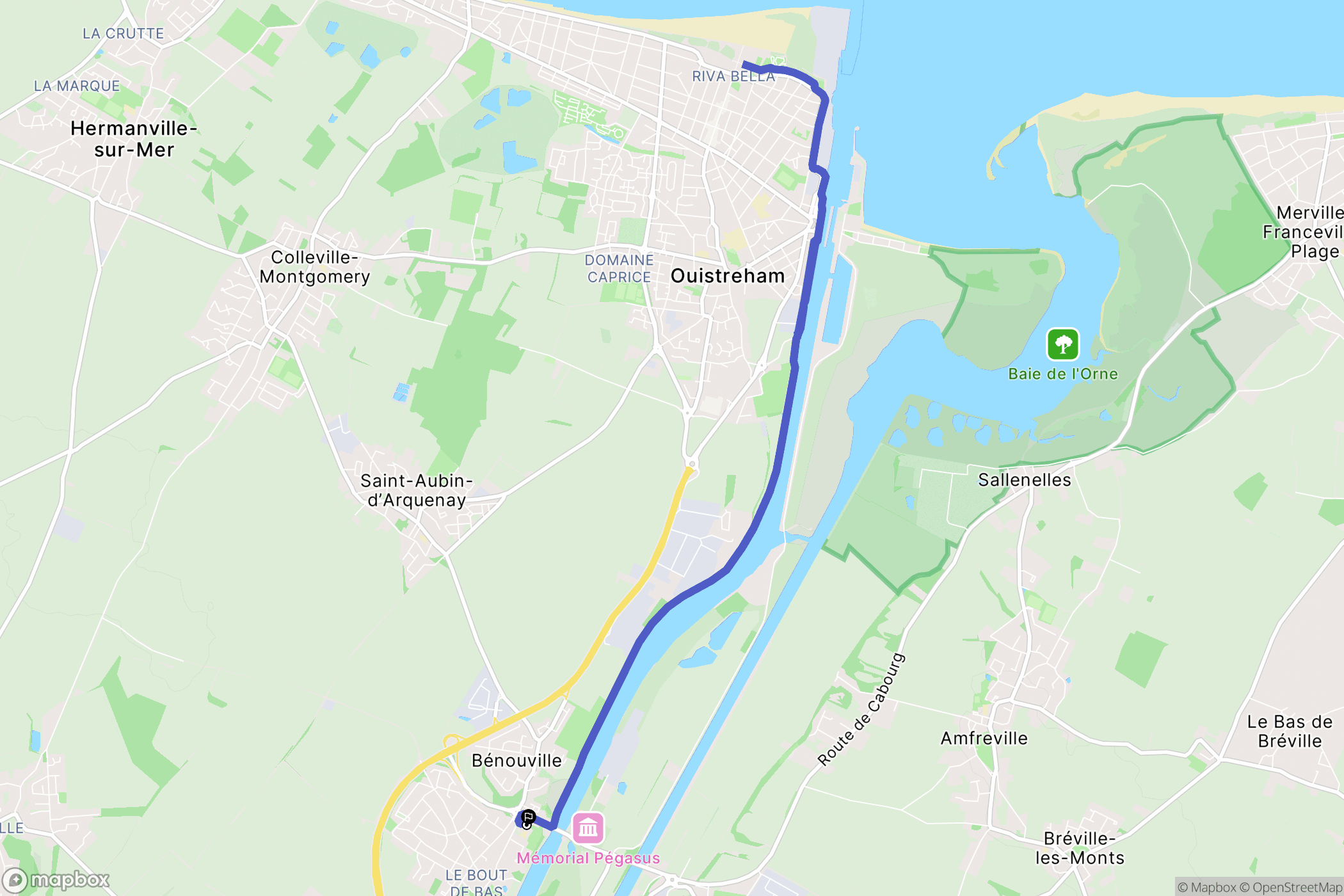 Bénouville : carte du parcours de randonnée - France