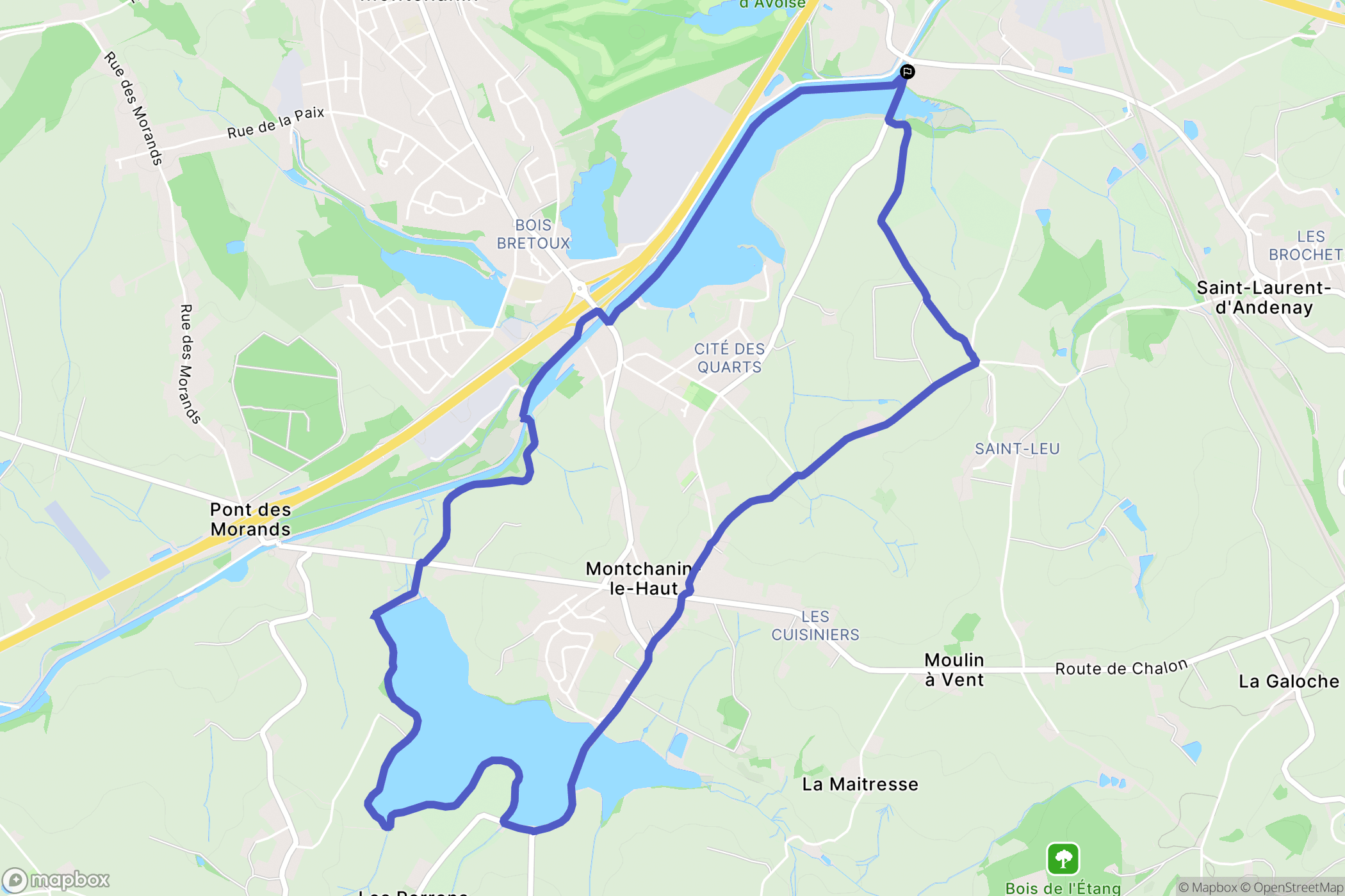 Écuisses : carte du parcours de randonnée - France