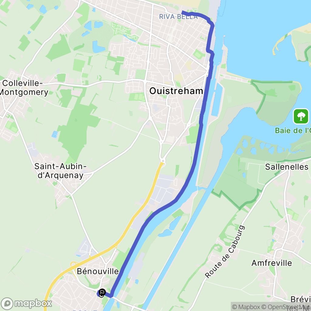 Bénouville : carte du parcours de randonnée - France