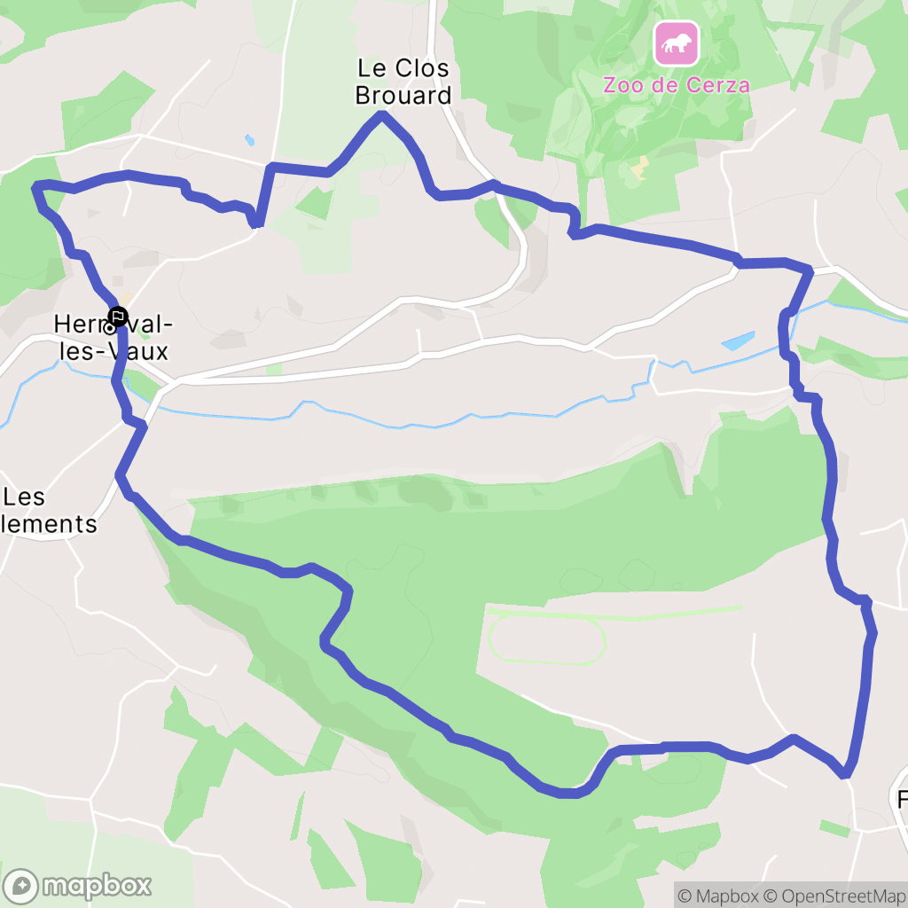 Hermival-les-Vaux : carte du parcours de randonnée - France