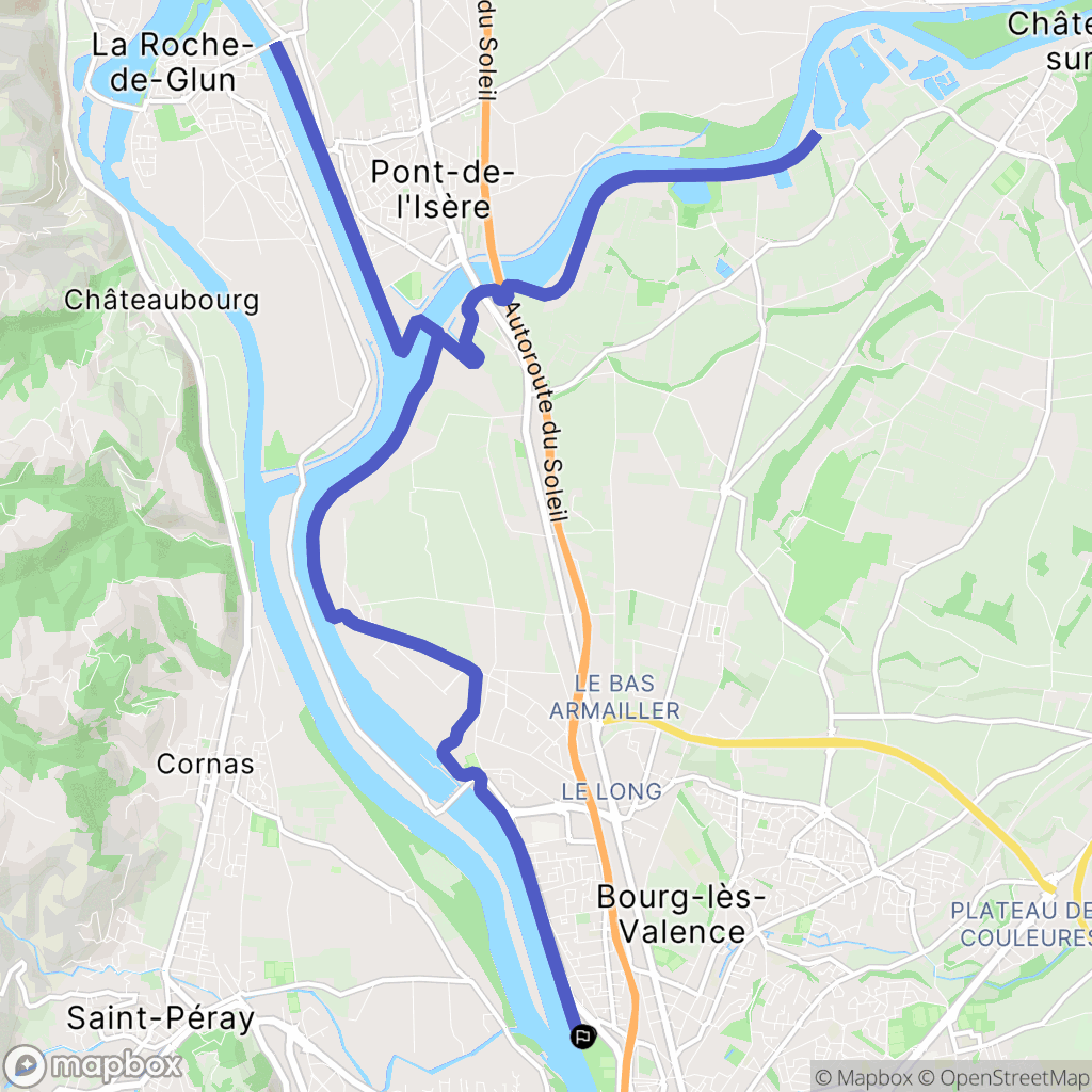 Bourg-lès-Valence : carte du parcours de randonnée - France