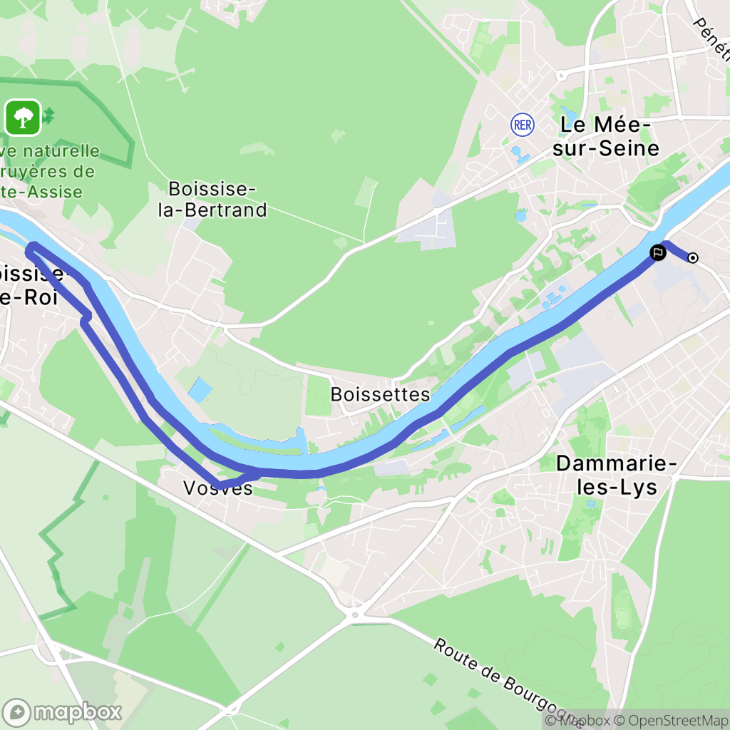 Dammarie-les-Lys : carte du parcours de randonnée - France