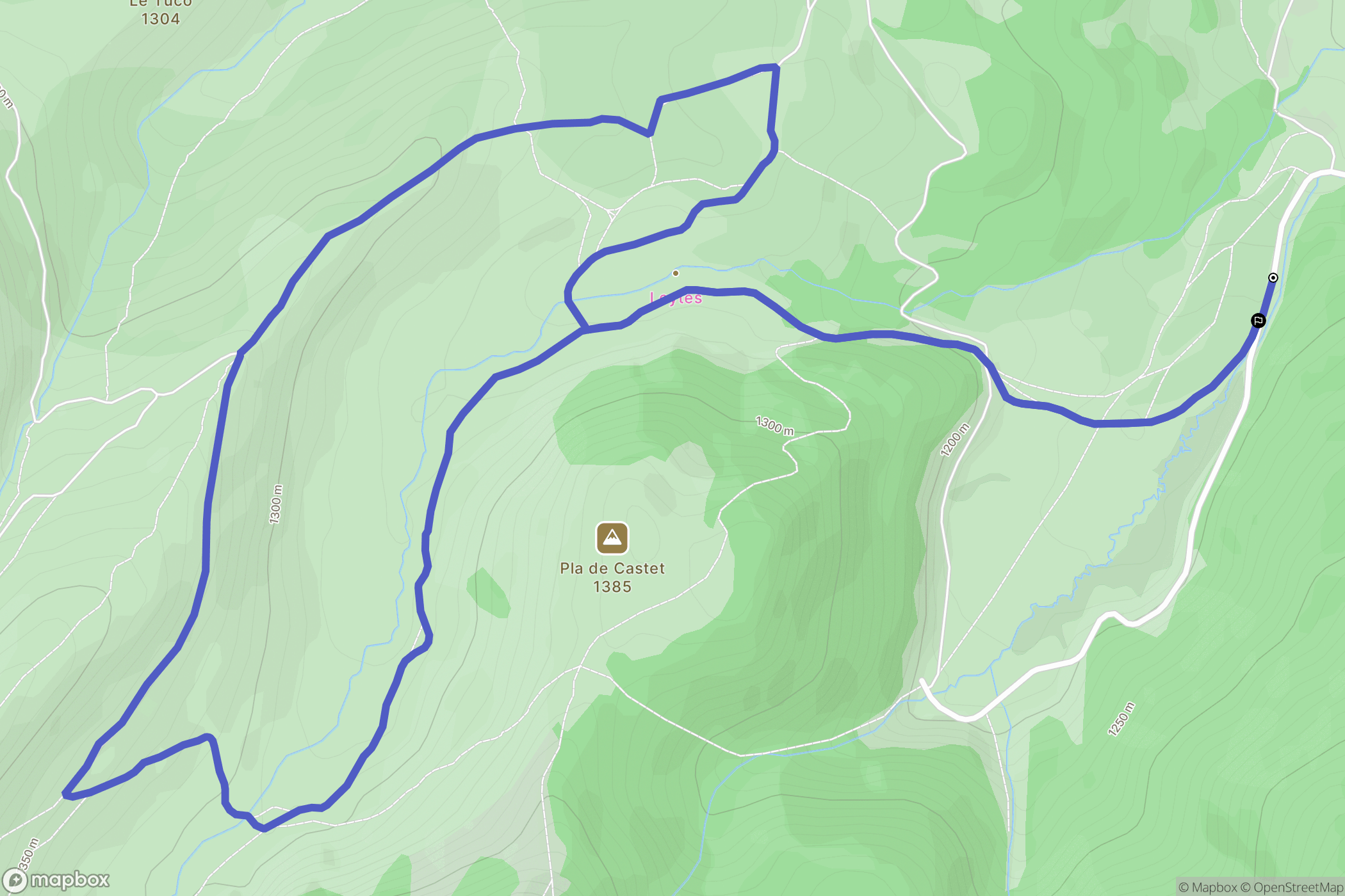 Ancizan : carte du parcours de randonnée - France