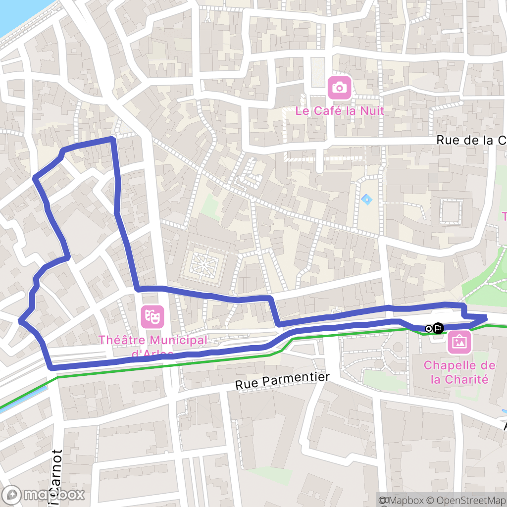 Arles : carte du parcours de randonnée - France