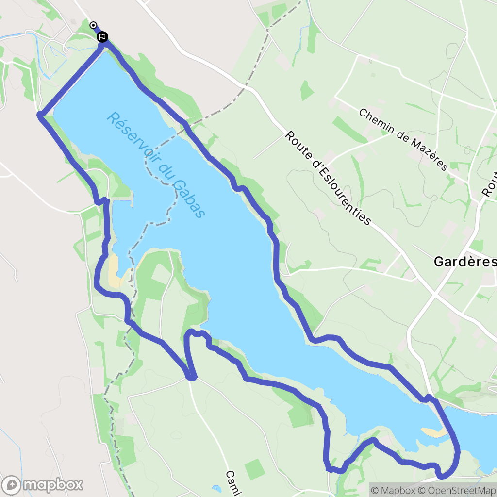 Eslourenties-Daban : carte du parcours de randonnée - France