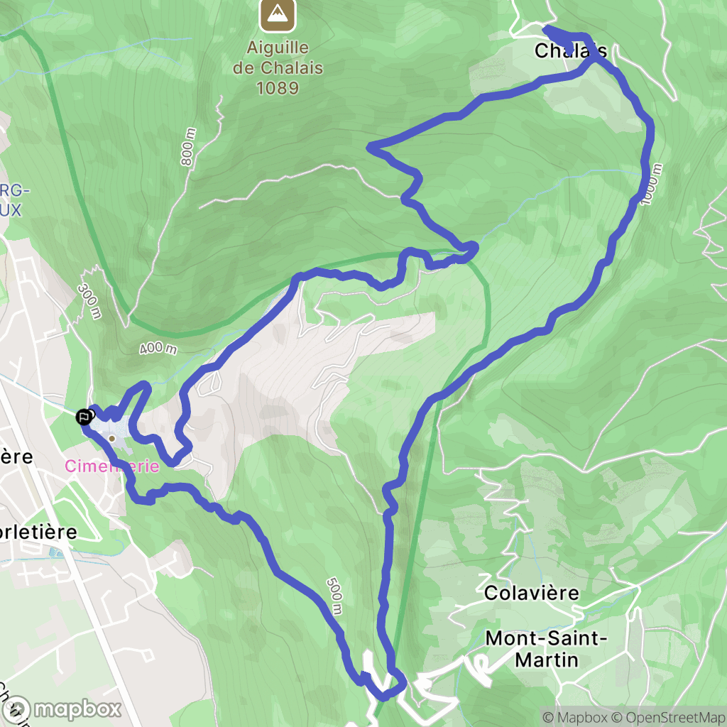 Voreppe : carte du parcours de randonnée - France