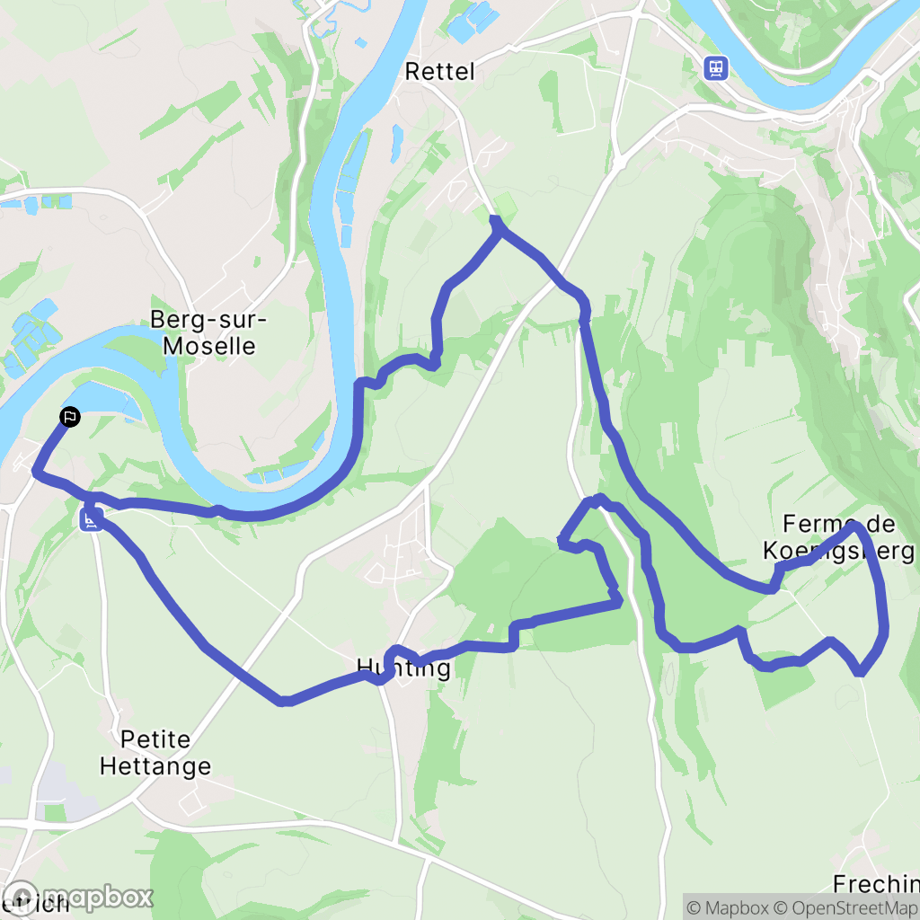 Malling : carte du parcours de randonnée - France
