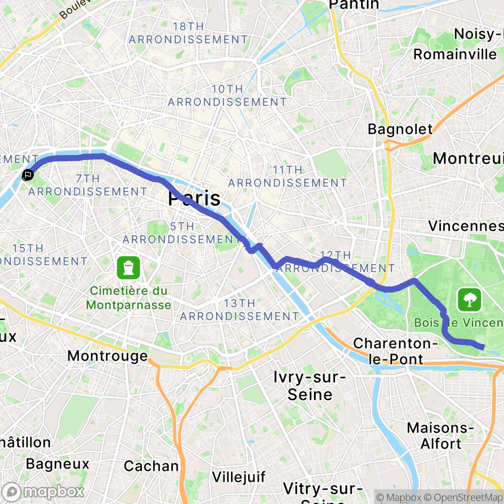 Paris : carte du parcours de randonnée - France