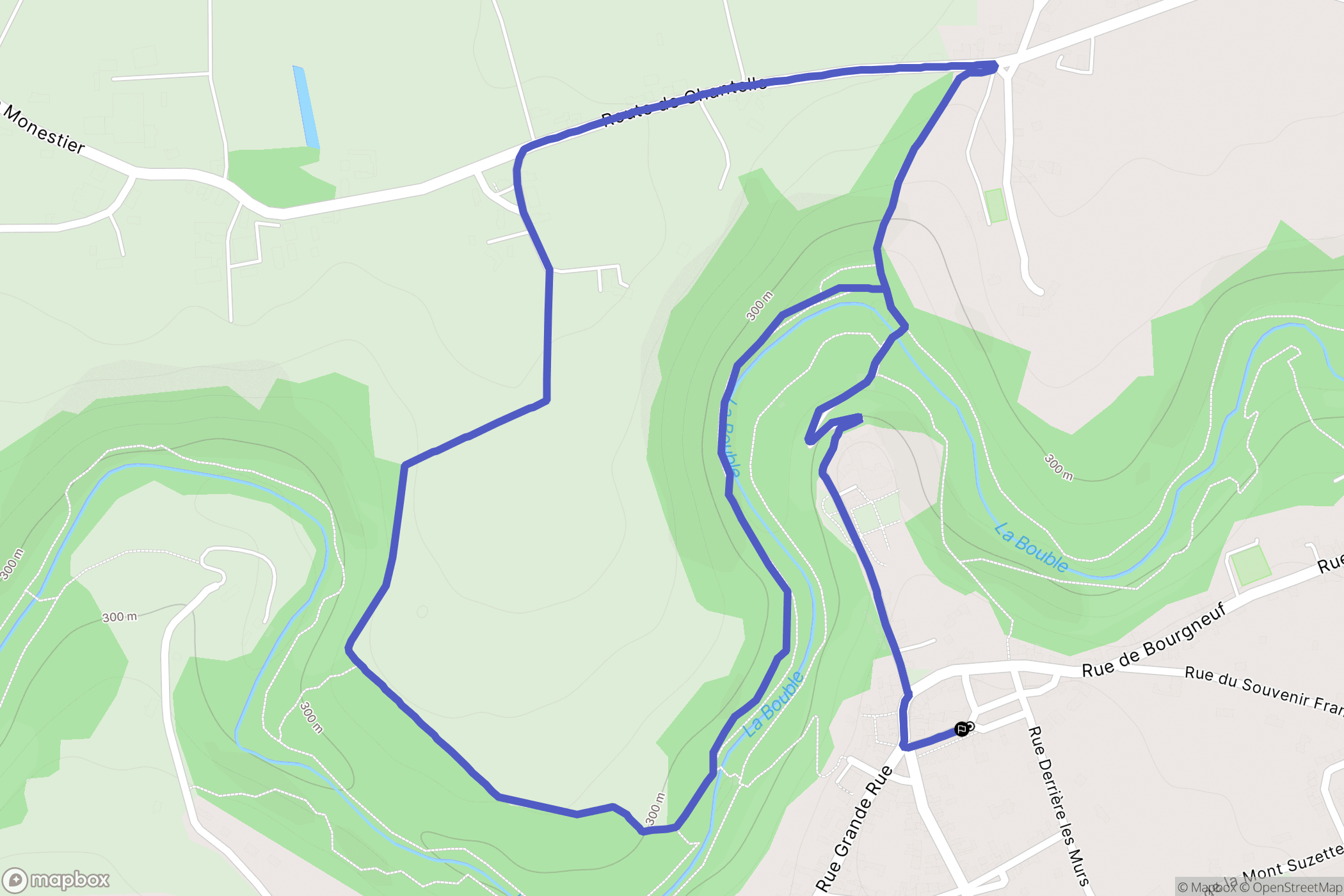Chantelle : carte du parcours de randonnée - France