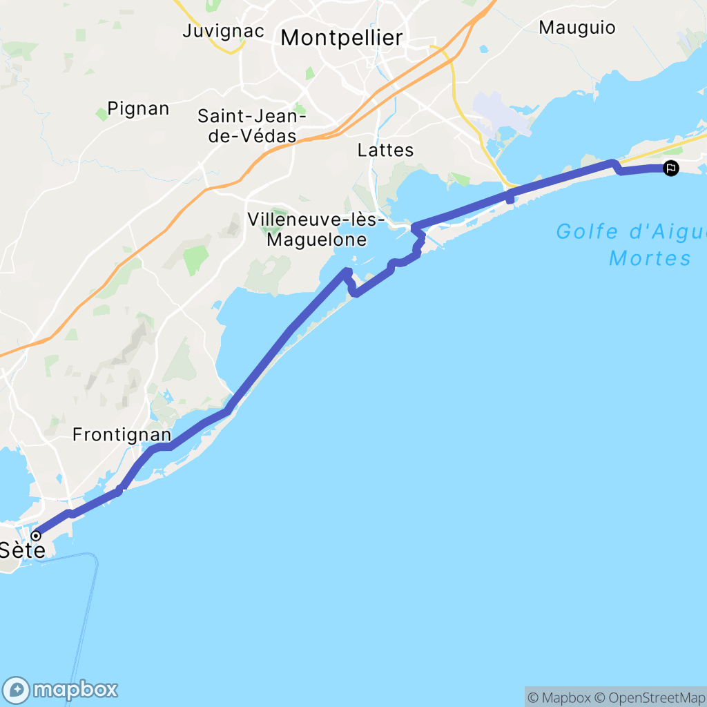 Sète : carte du parcours de randonnée - France