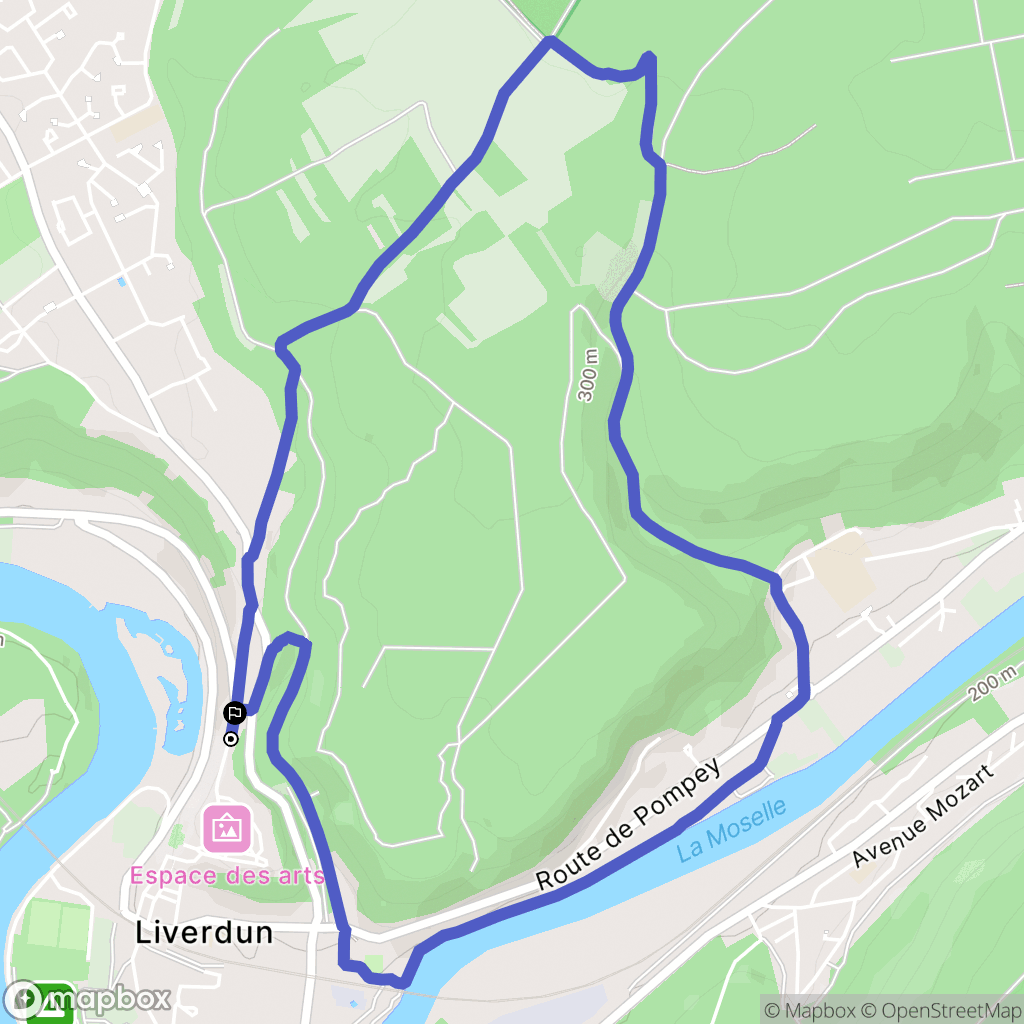 Liverdun : carte du parcours de randonnée - France