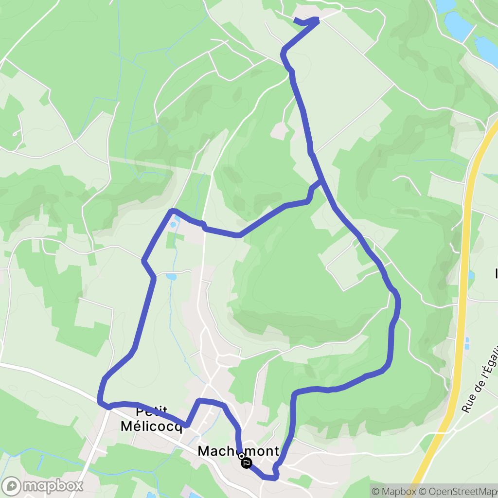 Machemont : carte du parcours de randonnée - France