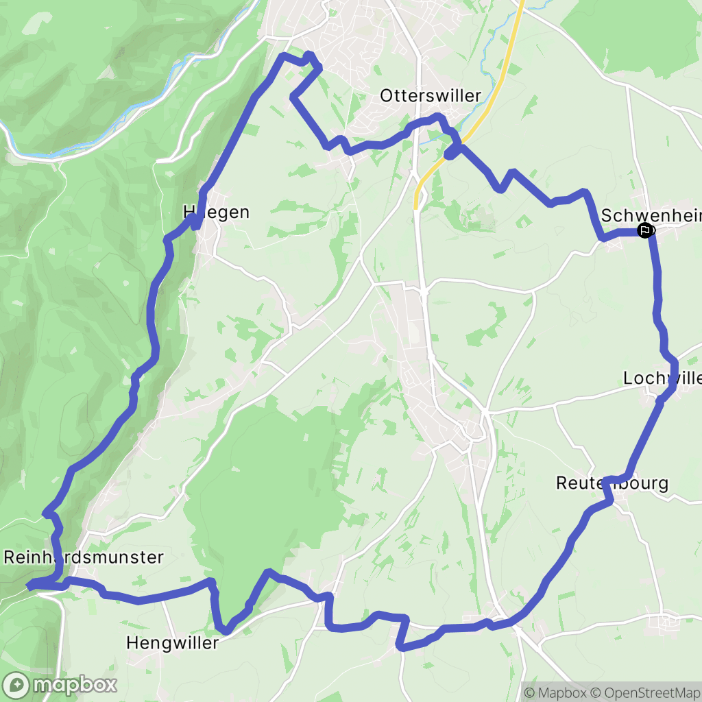 Schwenheim : carte du parcours de randonnée - France