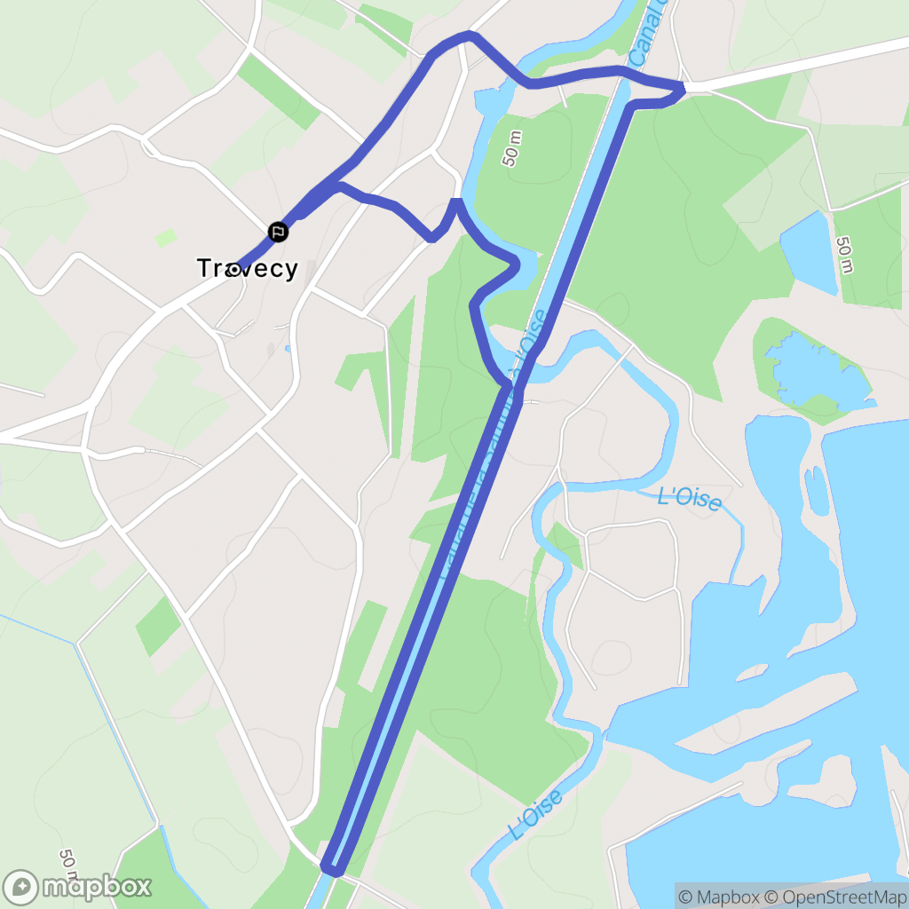 Travecy : carte du parcours de randonnée - France