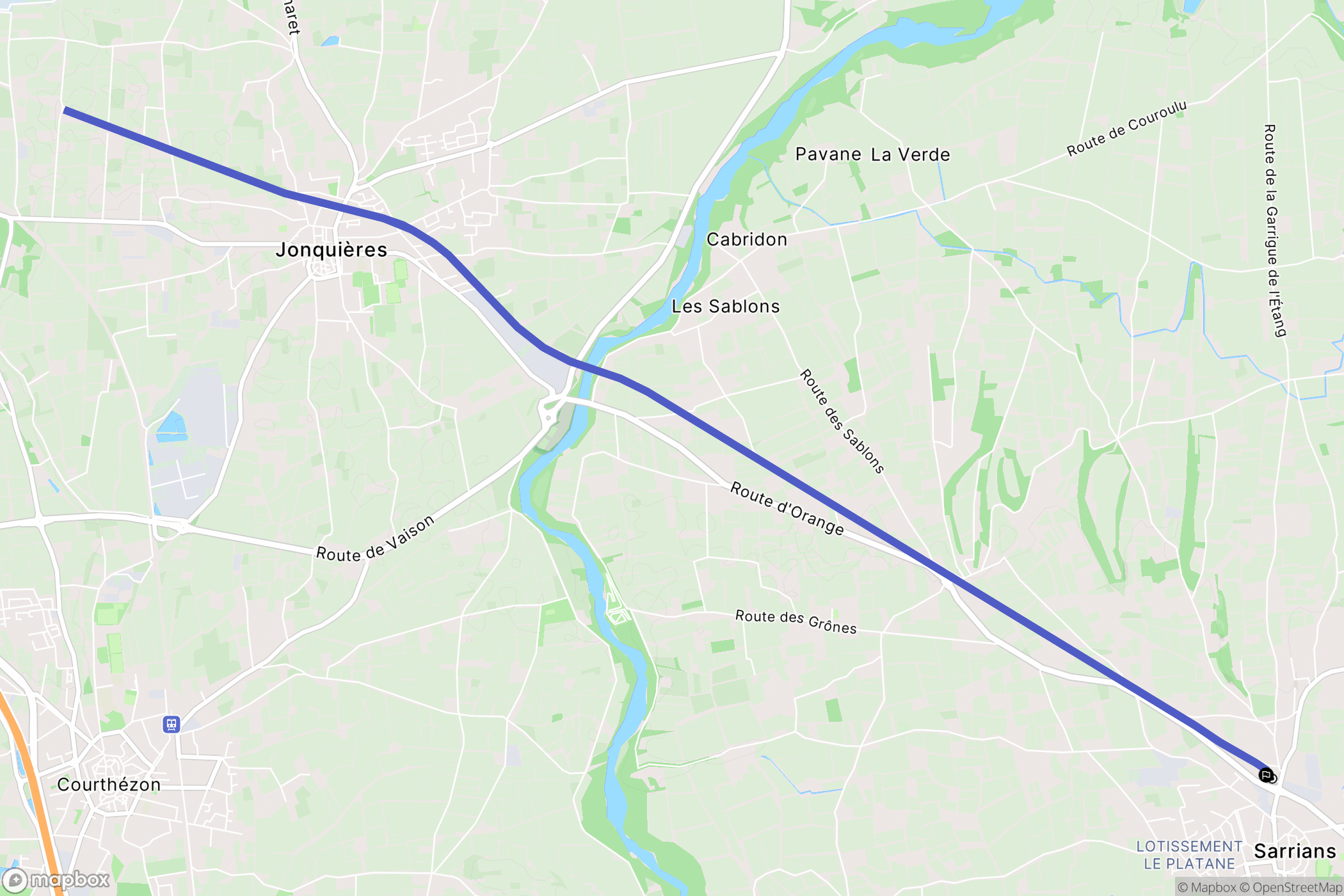 Sarrians : carte du parcours de randonnée - France
