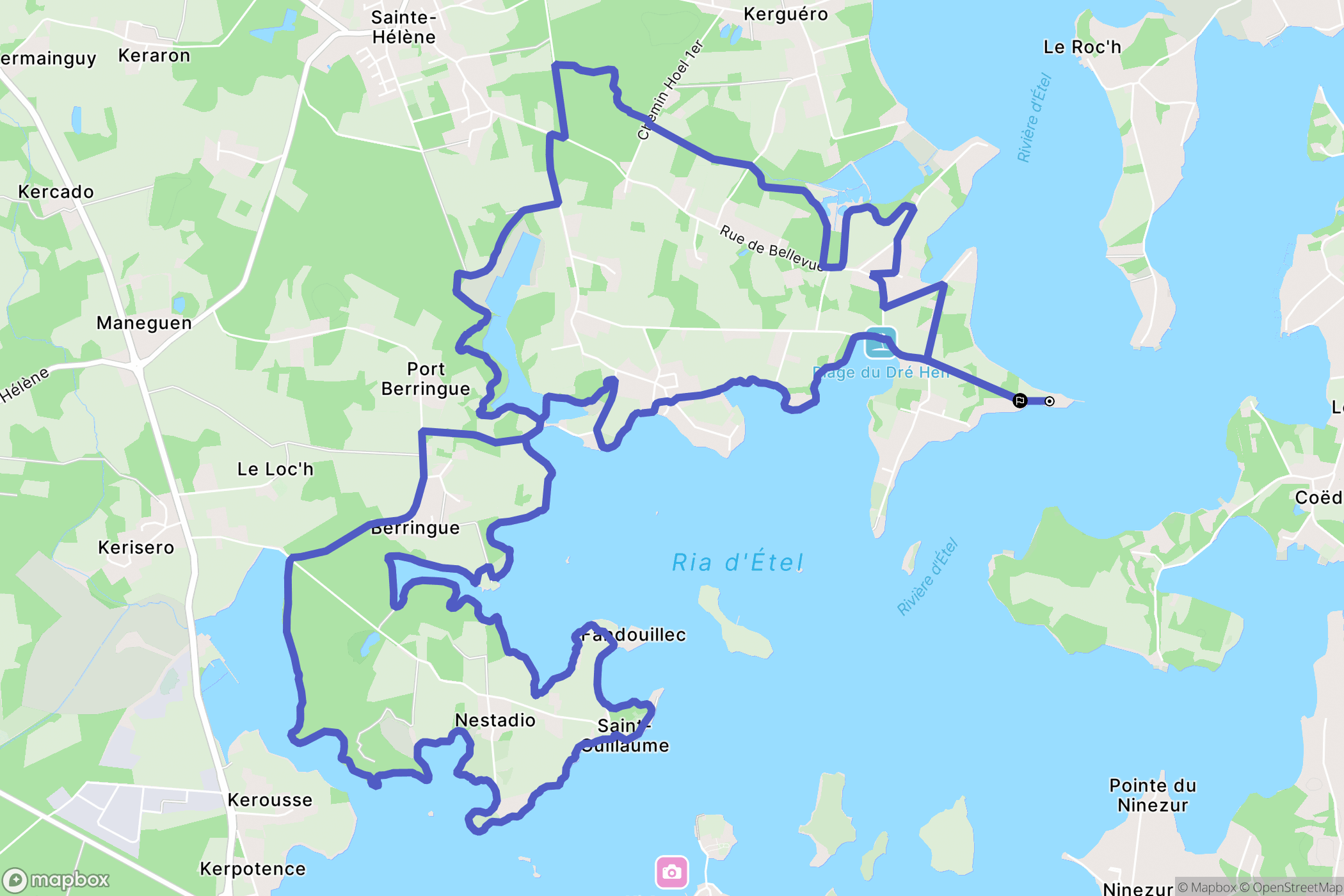 Sainte-Hélène : carte du parcours de randonnée - France