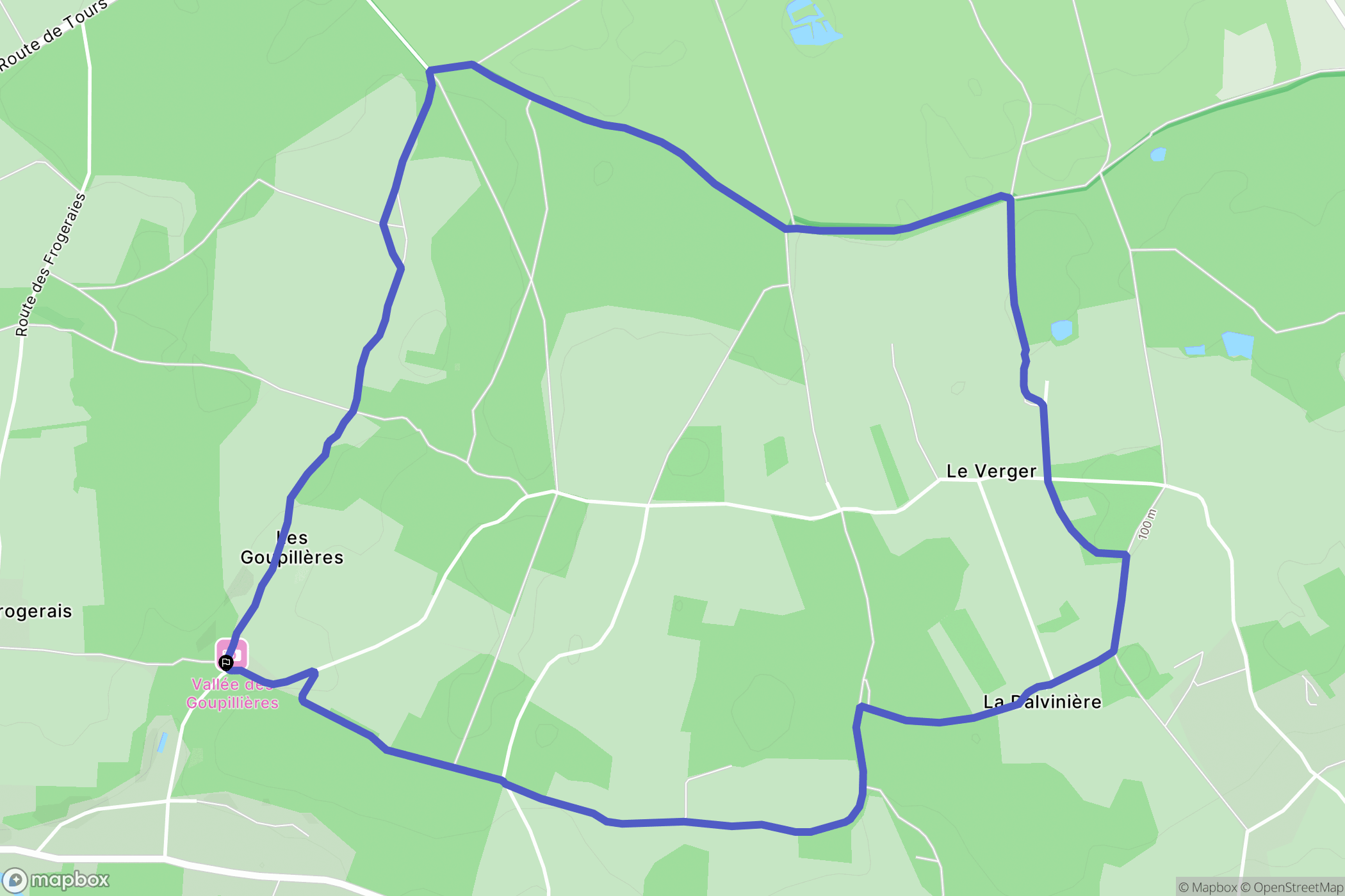 Azay-le-Rideau : carte du parcours de randonnée - France