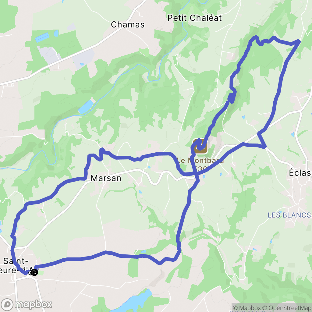 Saint-Jeure-d'Ay : carte du parcours de randonnée - France