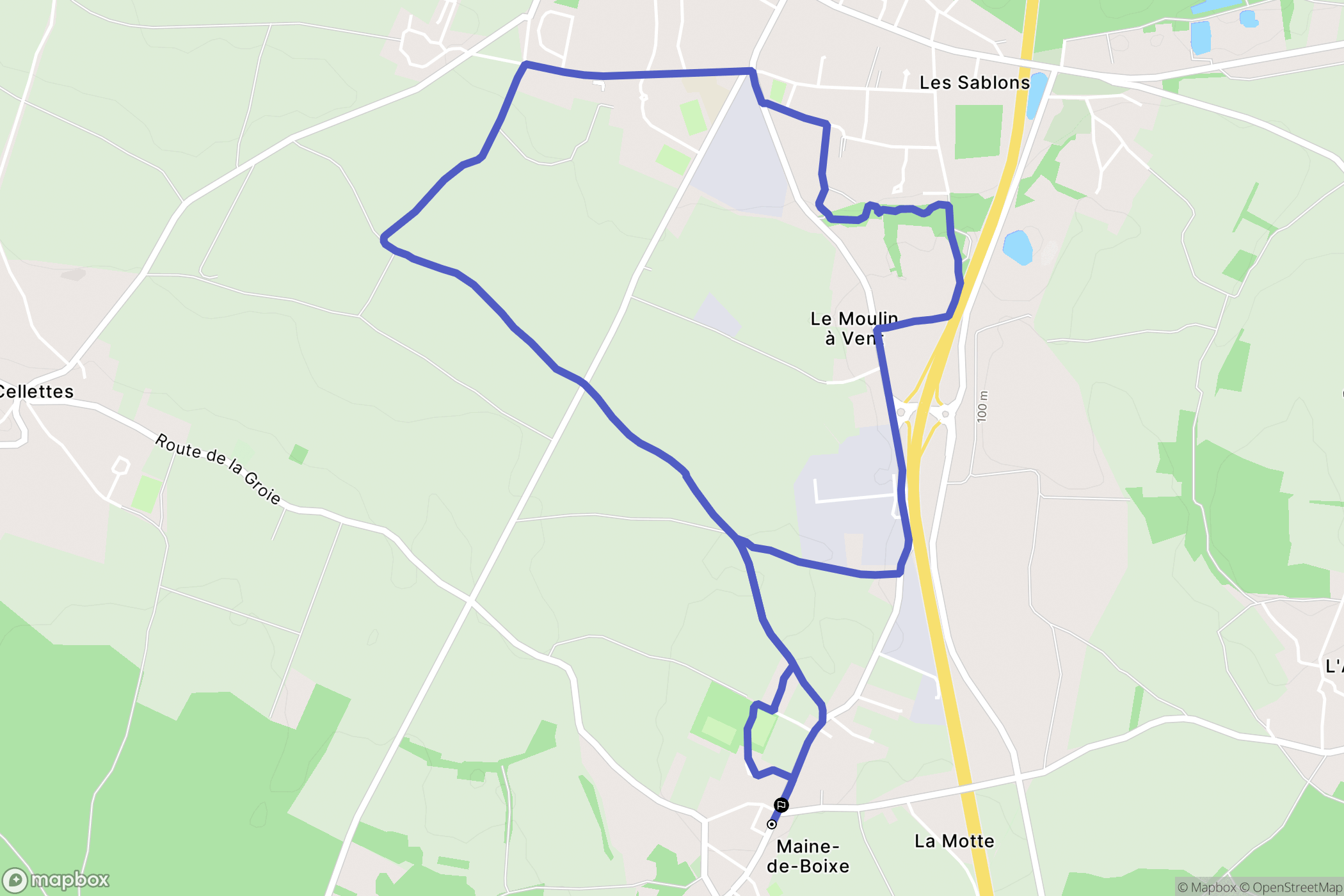 Maine-de-Boixe : carte du parcours de randonnée - France
