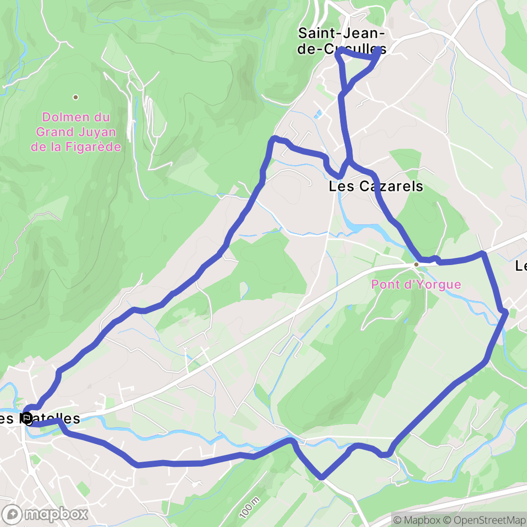 Les Matelles : carte du parcours de randonnée - France