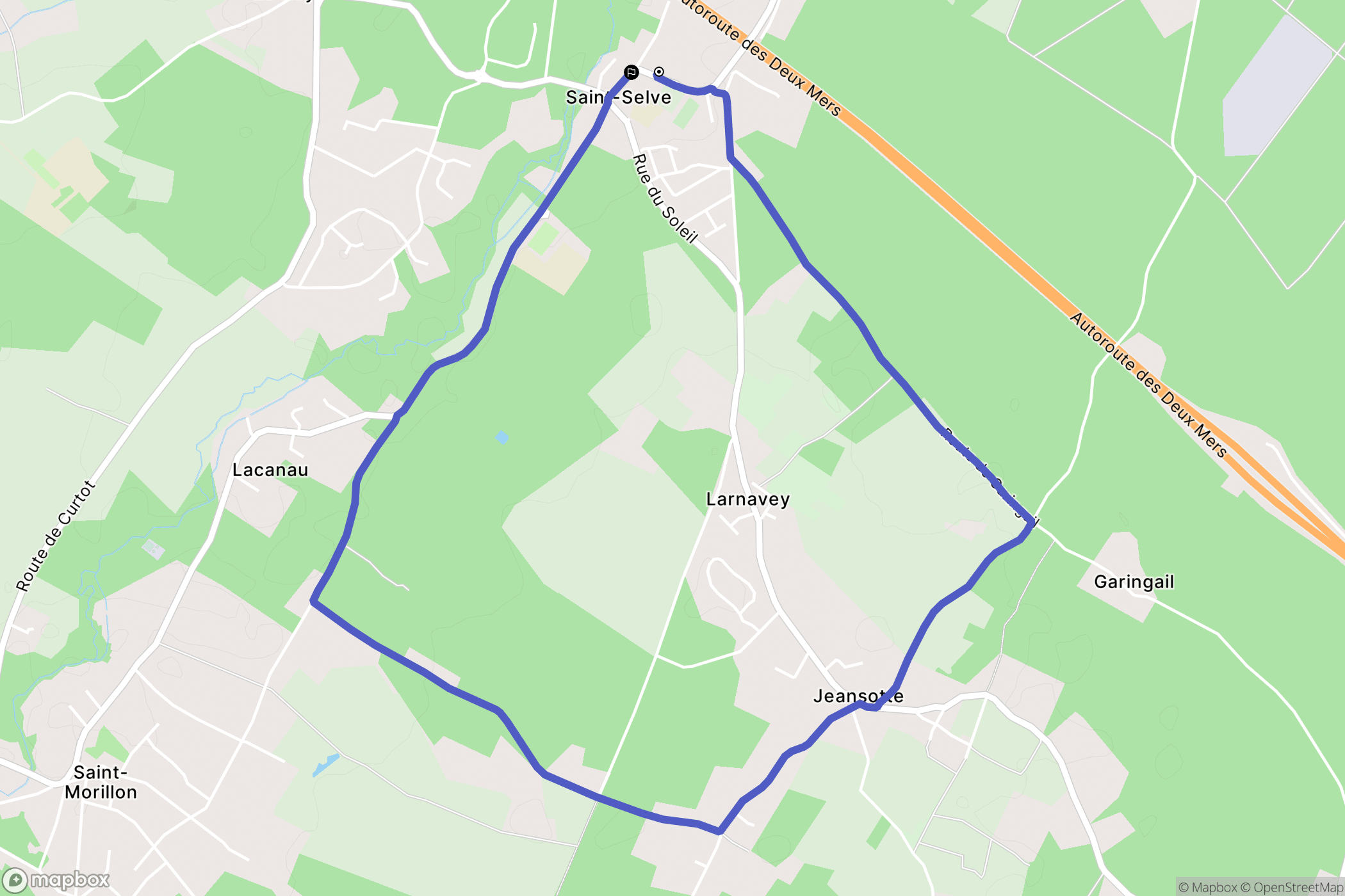 Saint-Selve : carte du parcours de randonnée - France