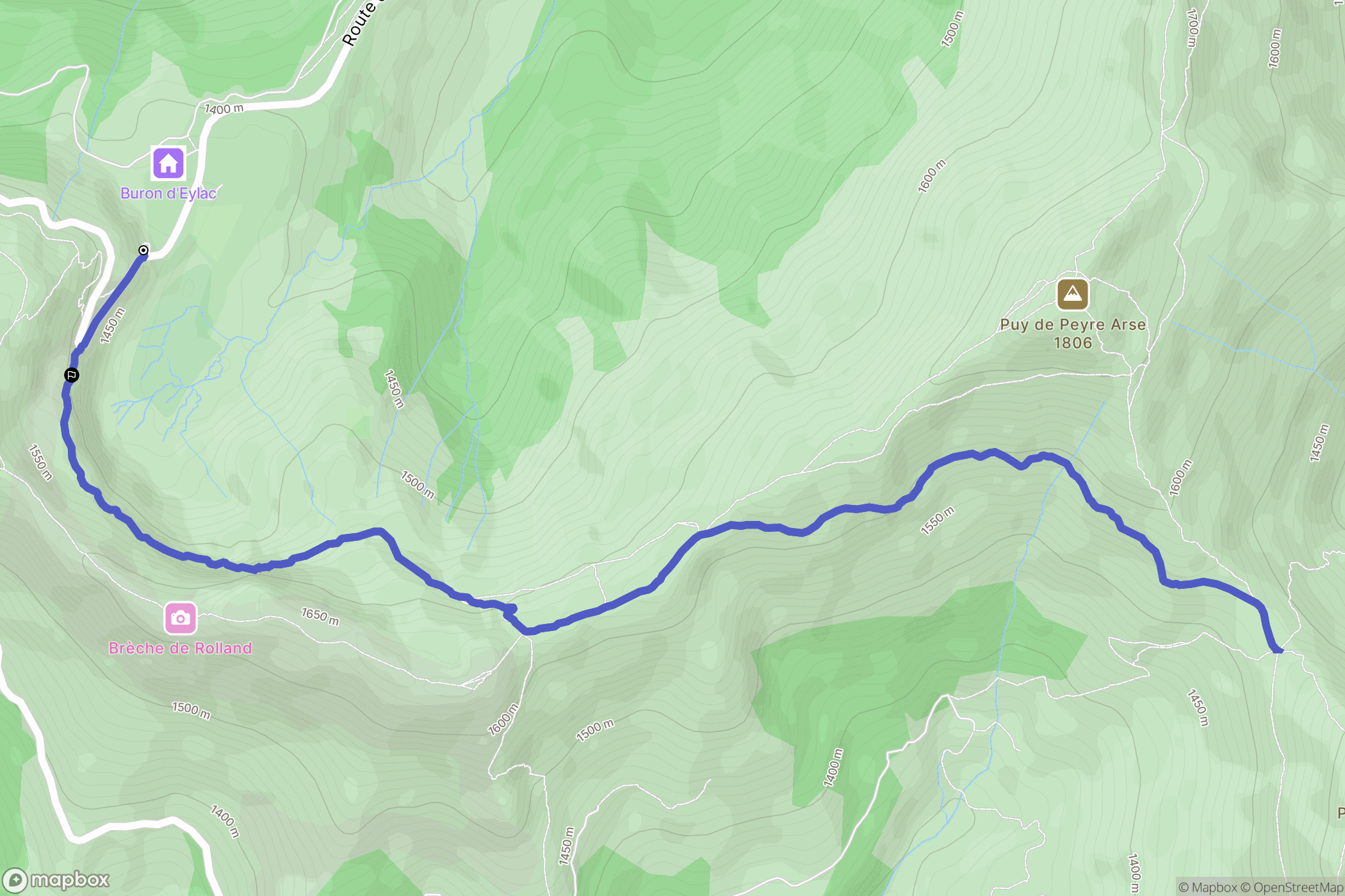 Lavigerie : carte du parcours de randonnée - France