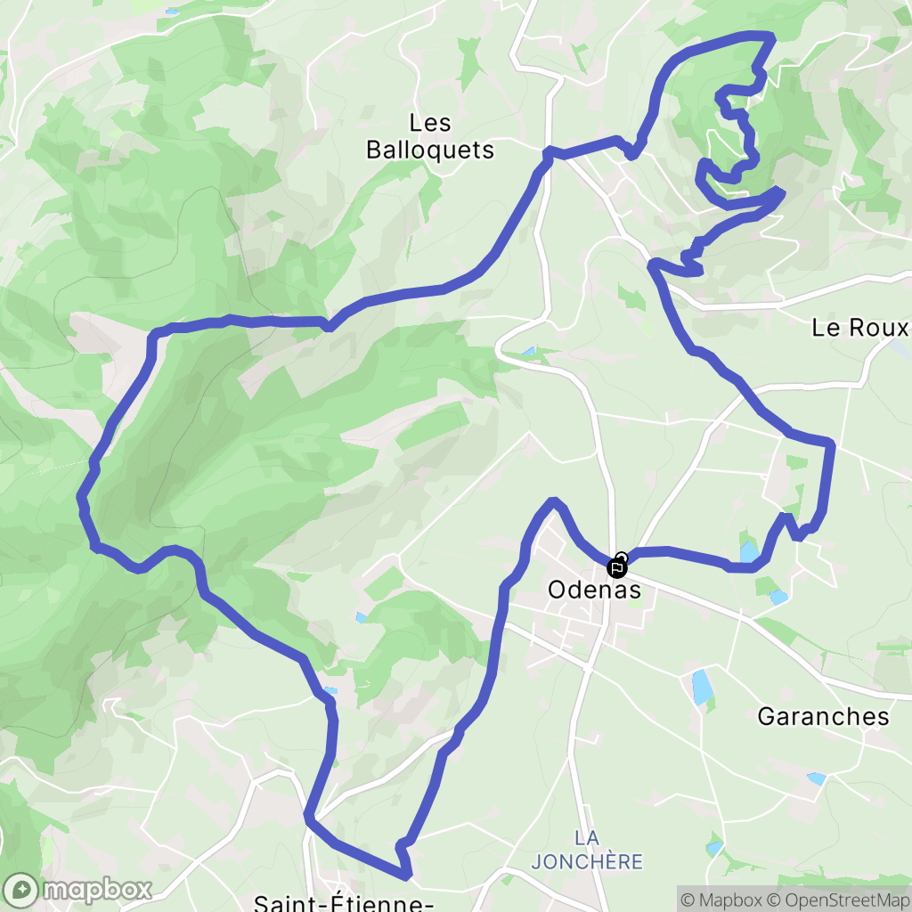 Odenas : carte du parcours de randonnée - France