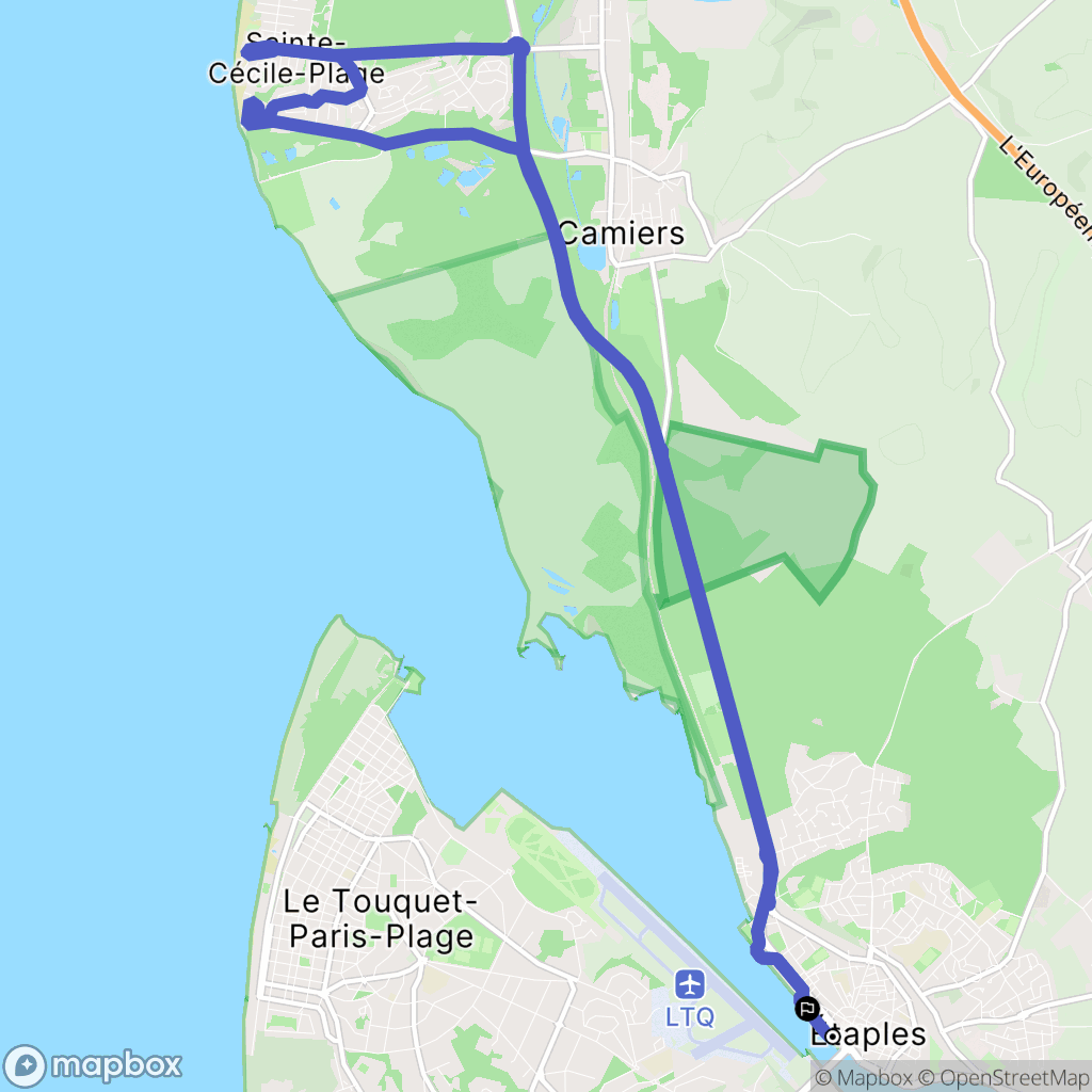 Étaples : carte du parcours de randonnée - France