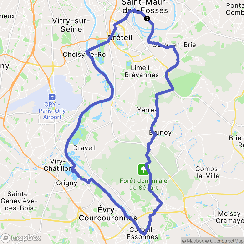 Saint-Maur-des-Fossés : carte du parcours de randonnée - France