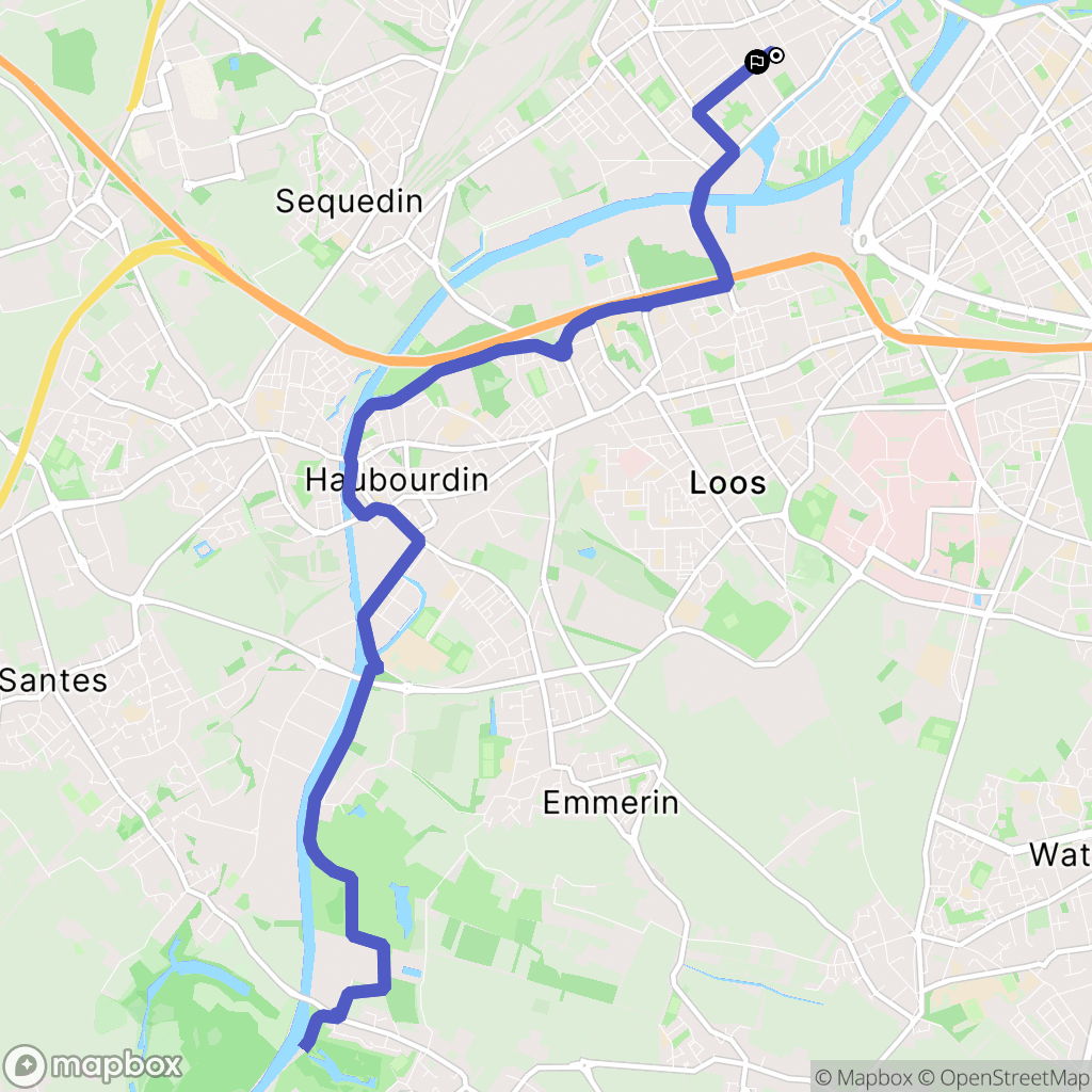 Lille : carte du parcours de randonnée - France
