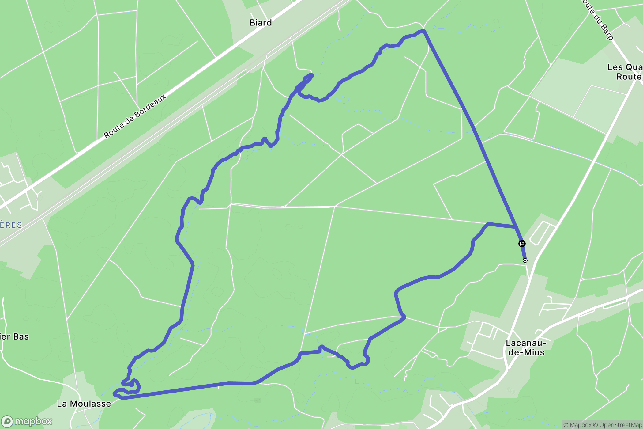 Mios : carte du parcours de randonnée - France